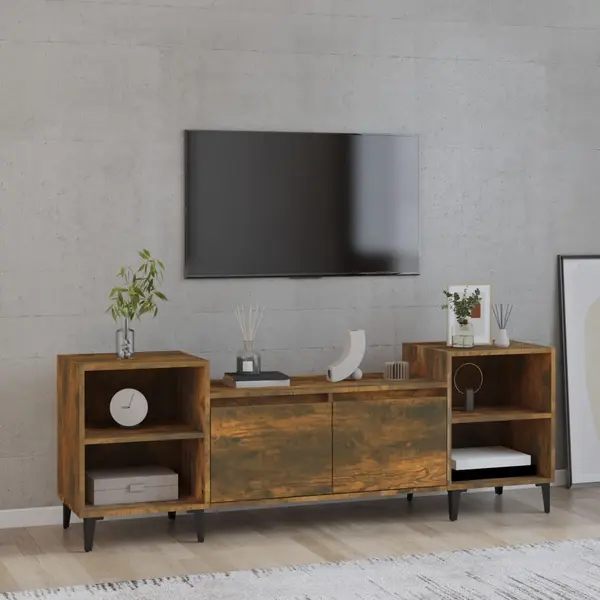 Gossi comoda tv, stejar fumuriu, 160x35x55 cm, lemn prelucrat