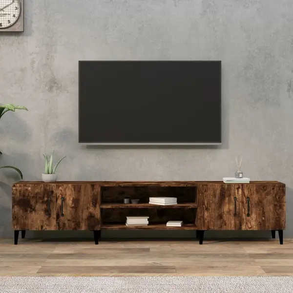 Gossi comoda tv, stejar fumuriu, 180x31,5x40 cm, lemn prelucrat