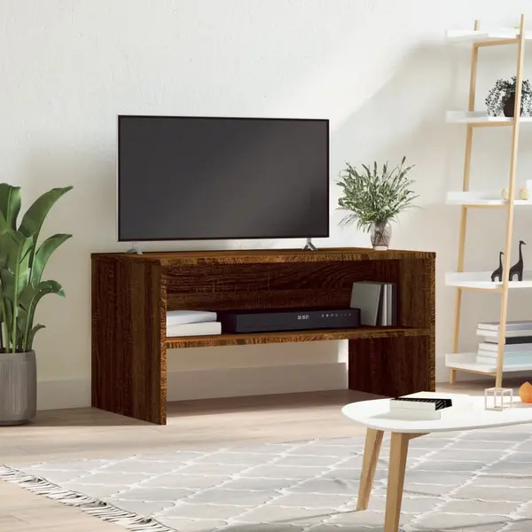 Gossi comoda tv, stejar maro, 80x40x40 cm, lemn prelucrat