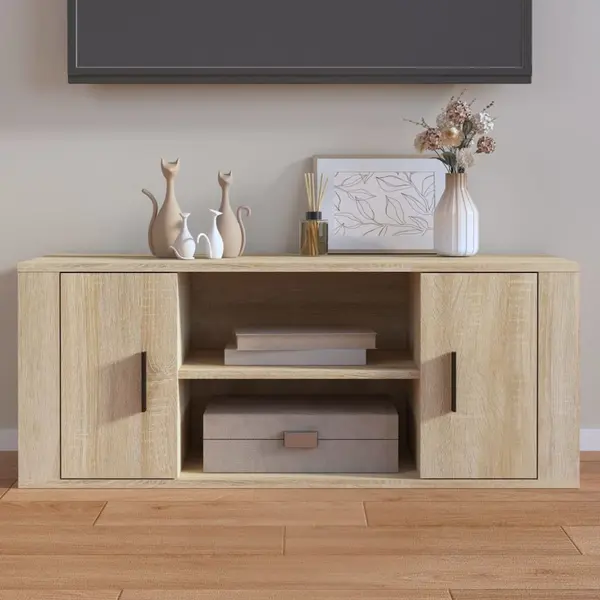 Gossi comoda tv, stejar sonoma, 100x35x40 cm, lemn prelucrat