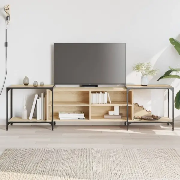 Gossi comoda tv, stejar sonoma, 203x37x50 cm, lemn prelucrat