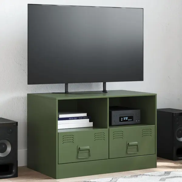 Gossi comoda tv, verde masliniu, 67x39x44 cm, otel