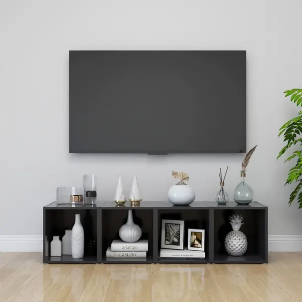 Gossi comode tv, 4 buc., gri, 37x35x37 cm, pal
