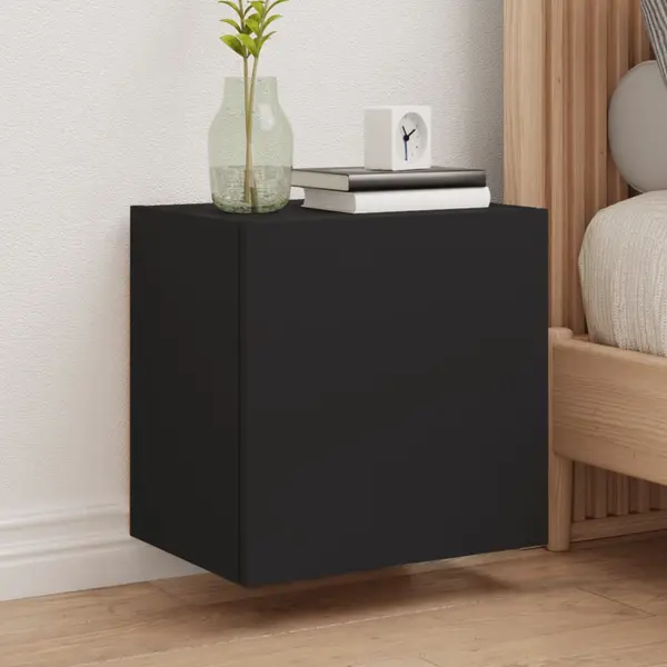 Gossi comode tv de perete, 2 buc. negru, 40,5x30x40 cm lemn prelucrat