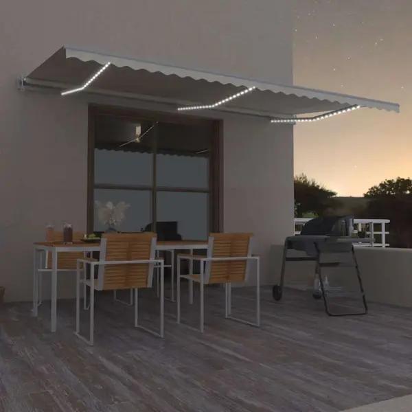 Gossi copertina automata cu senzor vant & led, crem, 600x300 cm
