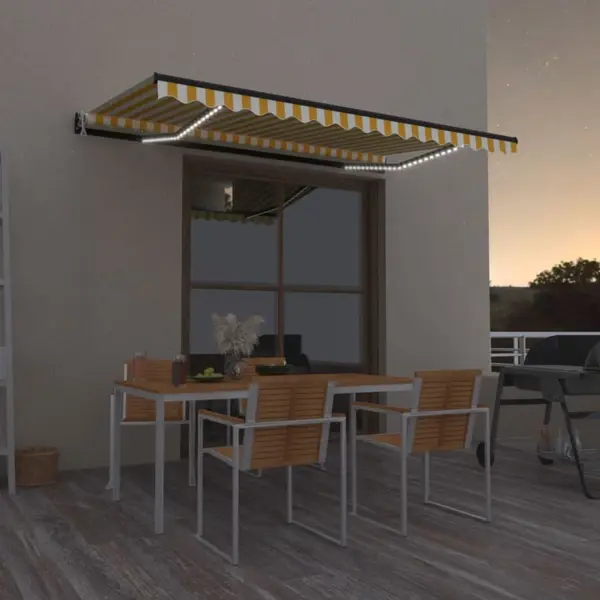 Gossi copertina automata cu senzor vant&led, galben&alb, 450x300 cm