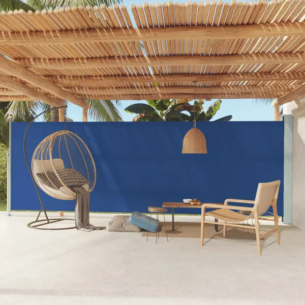 Gossi copertina laterala retractabila de terasa, albastru, 180x600 cm