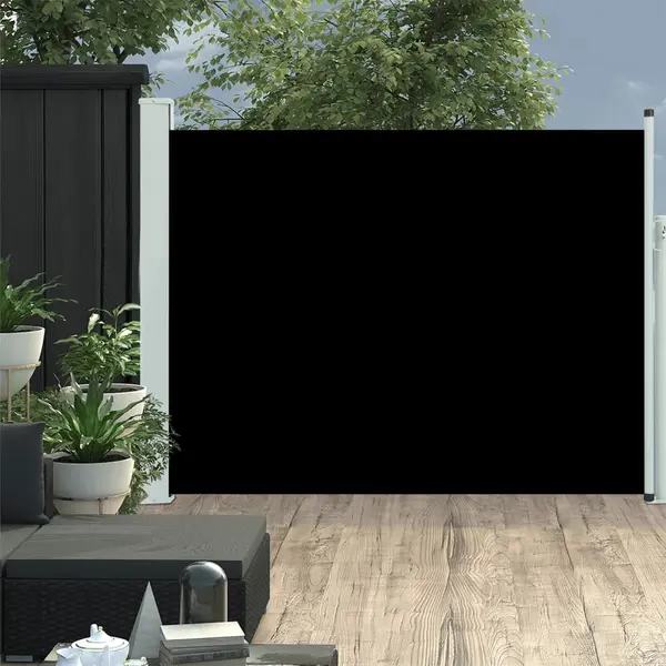 Gossi copertina laterala retractabila de terasa, negru, 140x500 cm