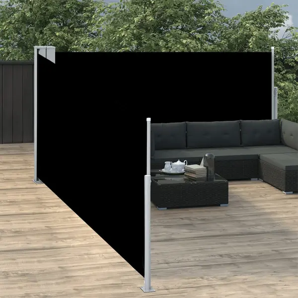 Gossi copertina laterala retractabila, negru, 100 x 1000 cm