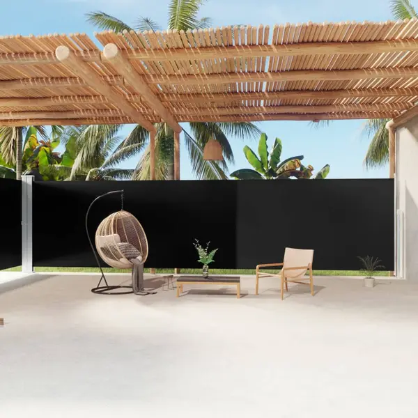 Gossi copertina laterala retractabila, negru, 200x1200 cm