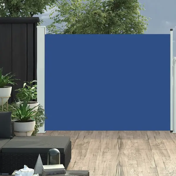 Gossi copertina laterala retractabila terasa, albastru, 140x500 cm