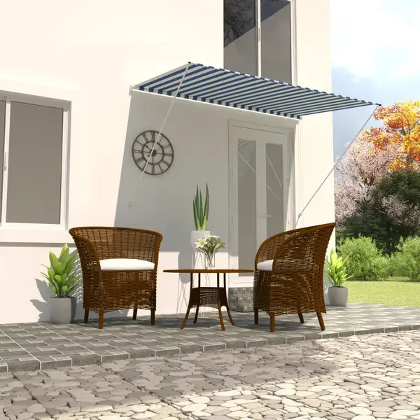 Gossi copertina retractabila, albastru si alb, 250 x 150 cm