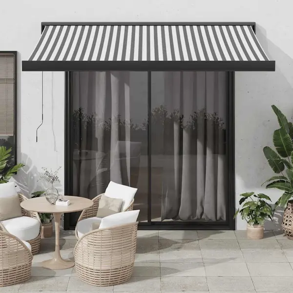 Gossi copertina retractabila antracit/alb, 3,5x2,5 m, textil/aluminiu
