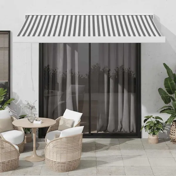 Gossi copertina retractabila antracit/alb, 3x2,5 m, textil/aluminiu