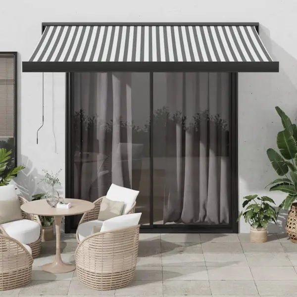 Gossi copertina retractabila antracit/alb, 3x2,5 m, textil/aluminiu