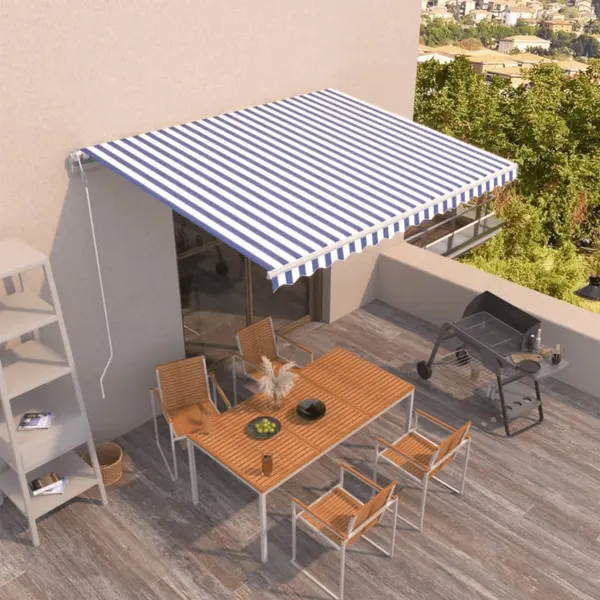 Gossi copertina retractabila automat, albastru si alb, 450x350 cm