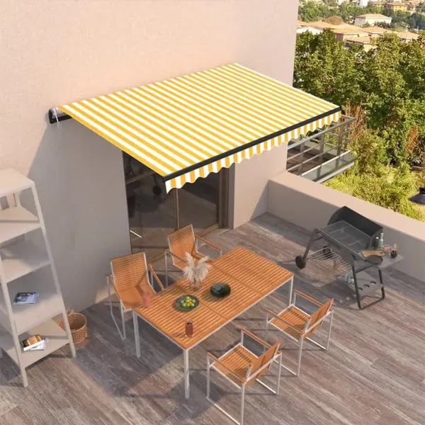 Gossi copertina retractabila automat, galben si alb, 450x350 cm