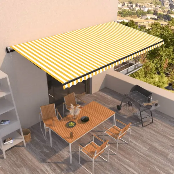 Gossi copertina retractabila automat, galben si alb, 600x350 cm