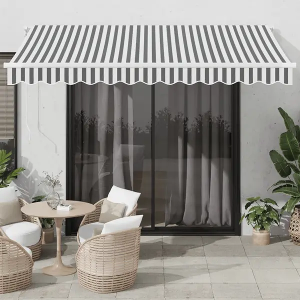 Gossi copertina retractabila manual, antracit/alb, 350x250 cm