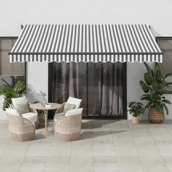 Gossi copertina retractabila manual, antracit/alb, 400x300 cm