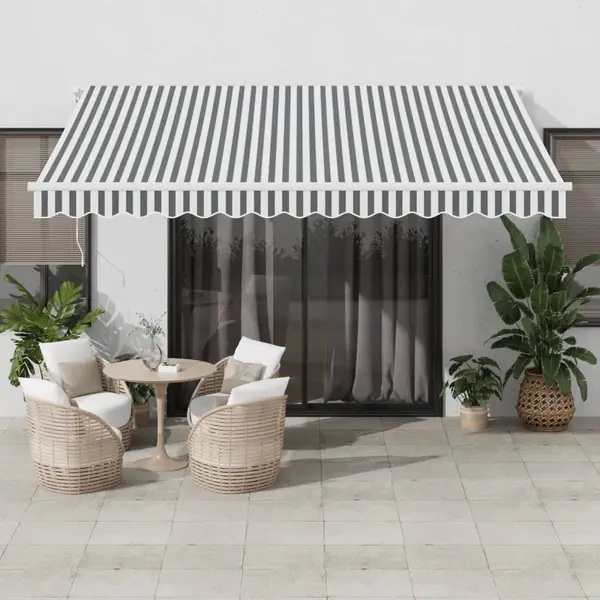 Gossi copertina retractabila manual, antracit/alb, 400x350 cm