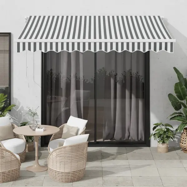 Gossi copertina retractabila manual cu led, antracit/alb, 300x250 cm