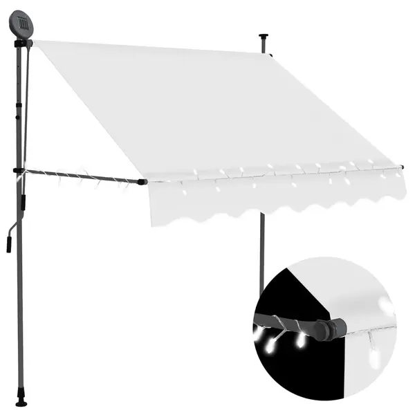 Gossi copertina retractabila manual cu led, crem, 100 cm