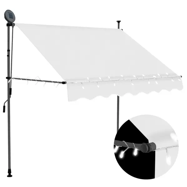 Gossi copertina retractabila manual cu led, crem, 150 cm