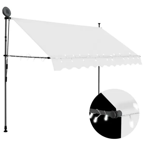 Gossi copertina retractabila manual cu led, crem, 250 cm