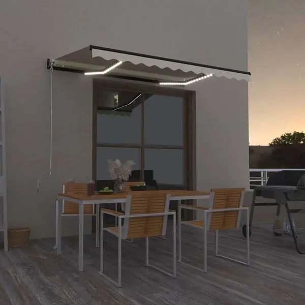 Gossi copertina retractabila manual cu led, crem, 350x250 cm