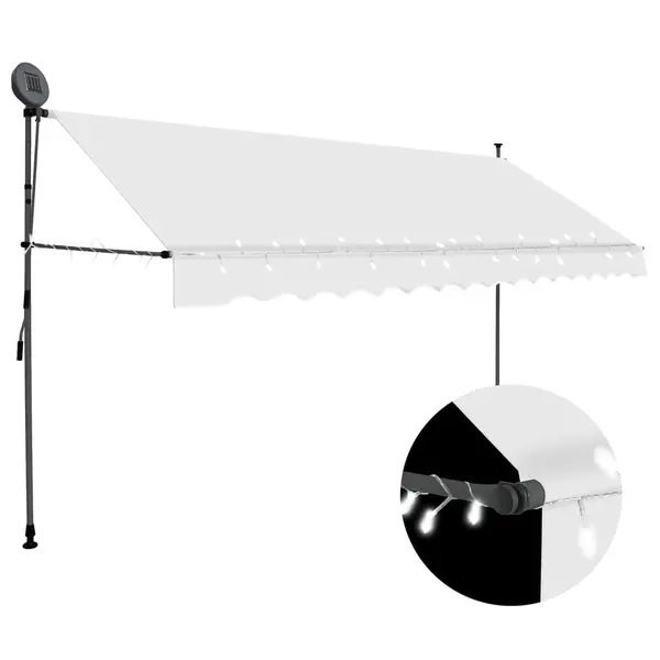 Gossi copertina retractabila manual cu led, crem, 400 cm