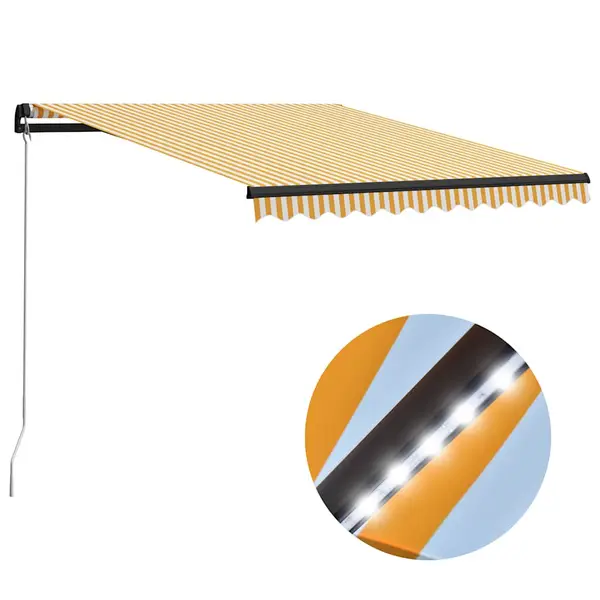 Gossi copertina retractabila manual cu led, galben/alb, 300 x 250 cm