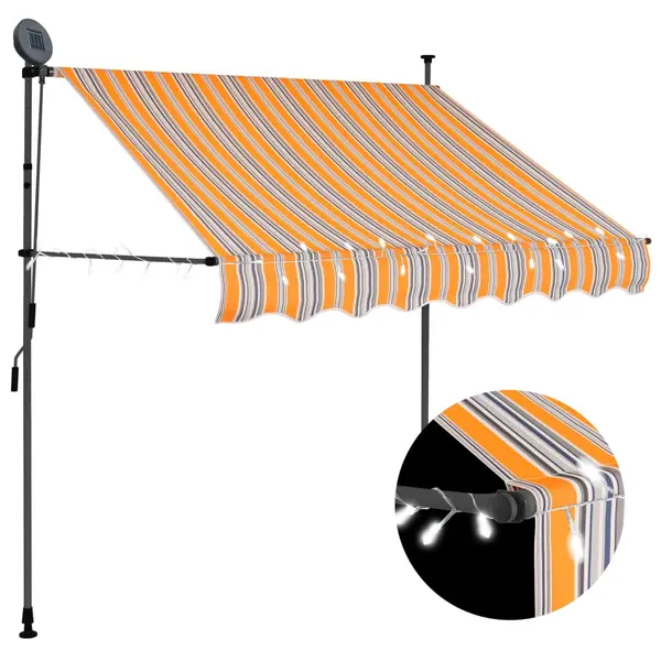 Gossi copertina retractabila manual cu led, galben & albastru, 100 cm