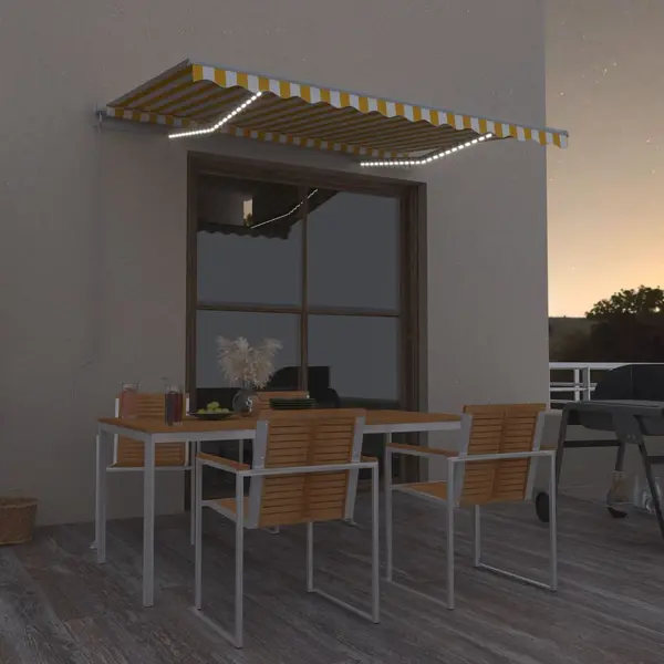 Gossi copertina retractabila manual cu led, galben si alb, 300x250 cm