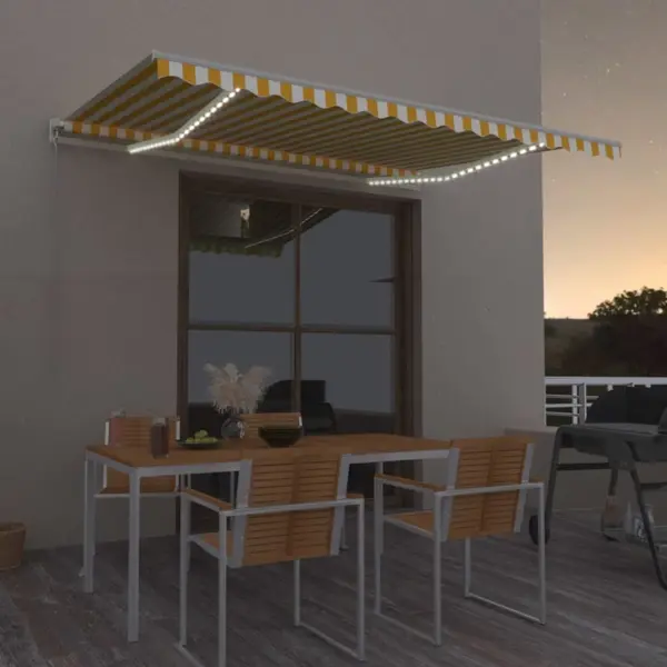 Gossi copertina retractabila manual cu led, galben si alb, 450x300 cm