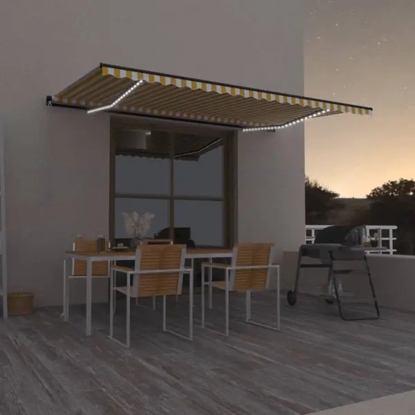 Gossi copertina retractabila manual cu led, galben si alb, 500x350 cm