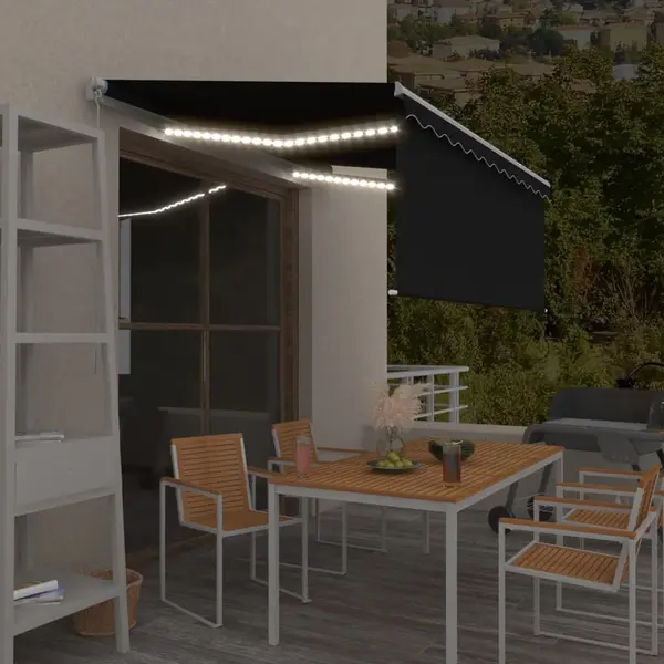 Gossi copertina retractabila manual cu stor&led, antracit, 3x2,5 m