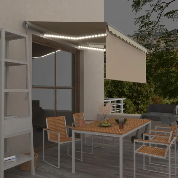 Gossi copertina retractabila manual cu stor&led, crem, 3,5x2,5 m