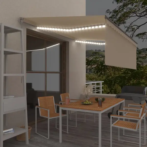 Gossi copertina retractabila manual cu stor & led, crem, 4x3 m