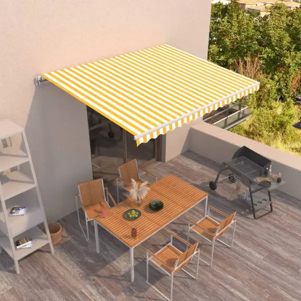 Gossi copertina retractabila manual, galben si alb, 450x300 cm