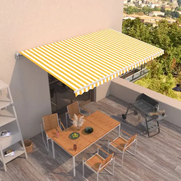 Gossi copertina retractabila manual, galben si alb, 500x300 cm