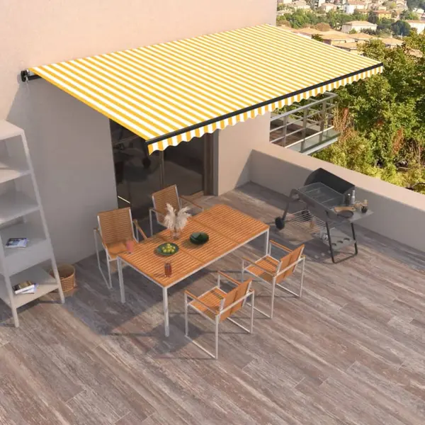 Gossi copertina retractabila manual, galben si alb, 600x350 cm