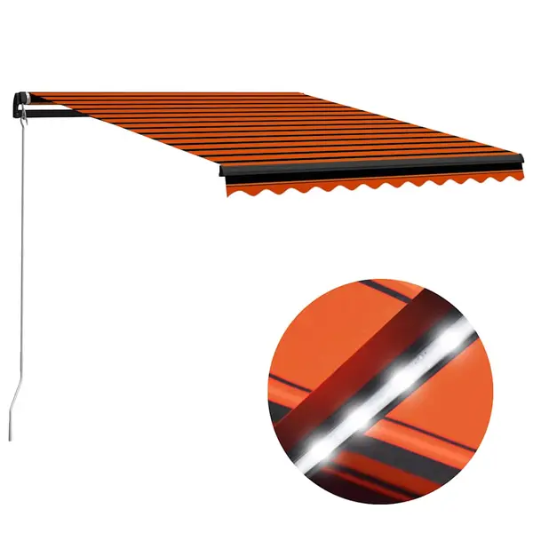 Gossi copertina retractabila manual led portocaliu si maro 300x250 cm
