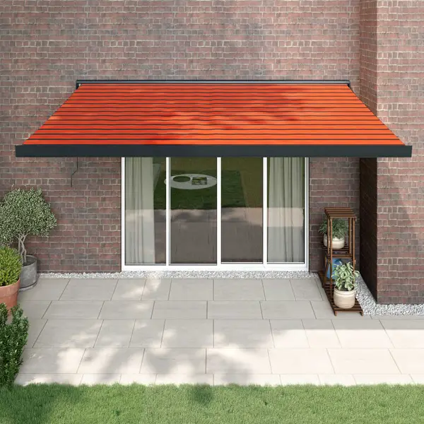 Gossi copertina retractabila portocaliu/maro 4,5x3 m, textil/aluminiu