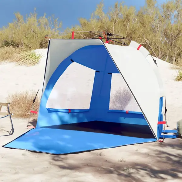 Gossi cort camping 2 persoane albastru azur impermeabil setare rapida