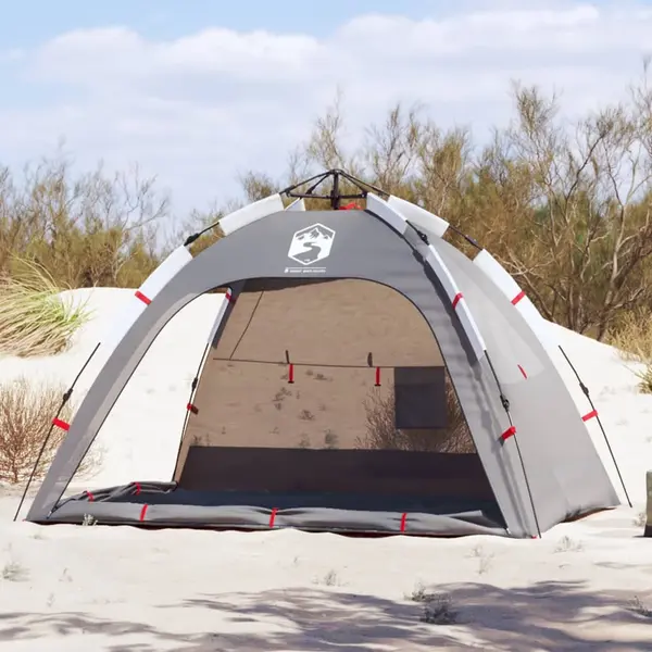 Gossi cort camping 2 persoane gri impermeabil setare rapida