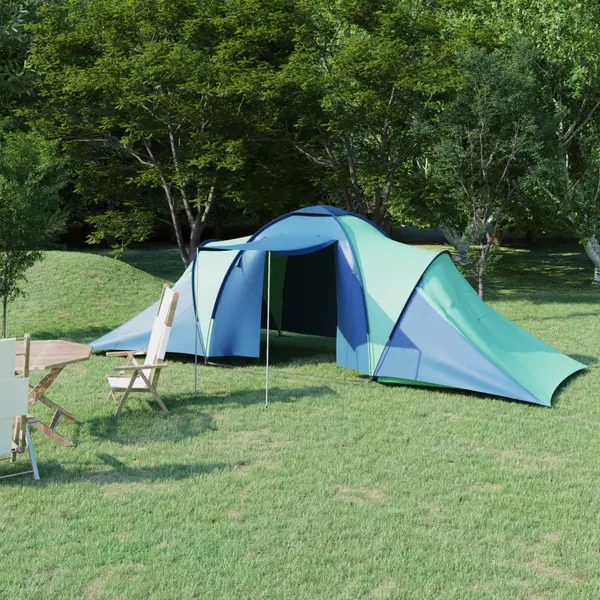 Gossi cort camping, 6 persoane, albastru si verde