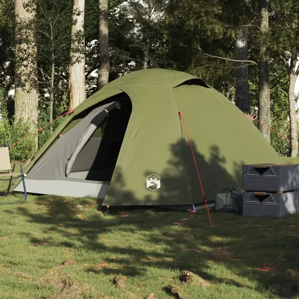 Gossi cort camping cupola 3 persoane verde masliniu impermeabil