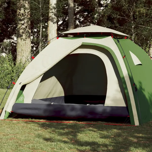Gossi cort de camping cupola 4 persoane, setare rapida, verde