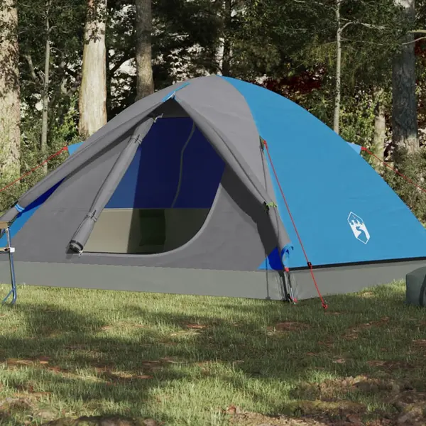 Gossi cort de camping cupola pentru 3 persoane, albastru, impermeabil